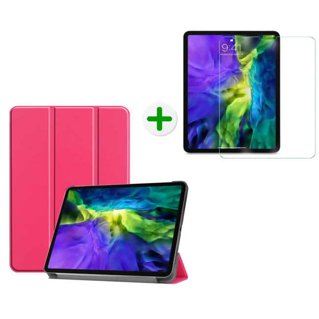 Case2go - Hoes en screenprotector voor de iPad Pro 11 inch (2020) - Tablet hoes en Screenprotector - Magenta