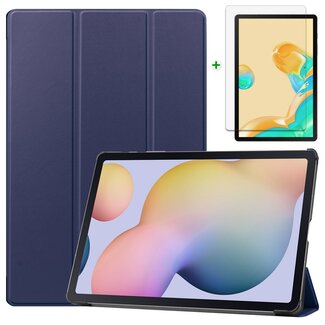 Case2go Samsung Galaxy Tab S7 Hoes en Screenprotector - 11 inch - Tablet hoes en Screenprotector  - Donker Blauw