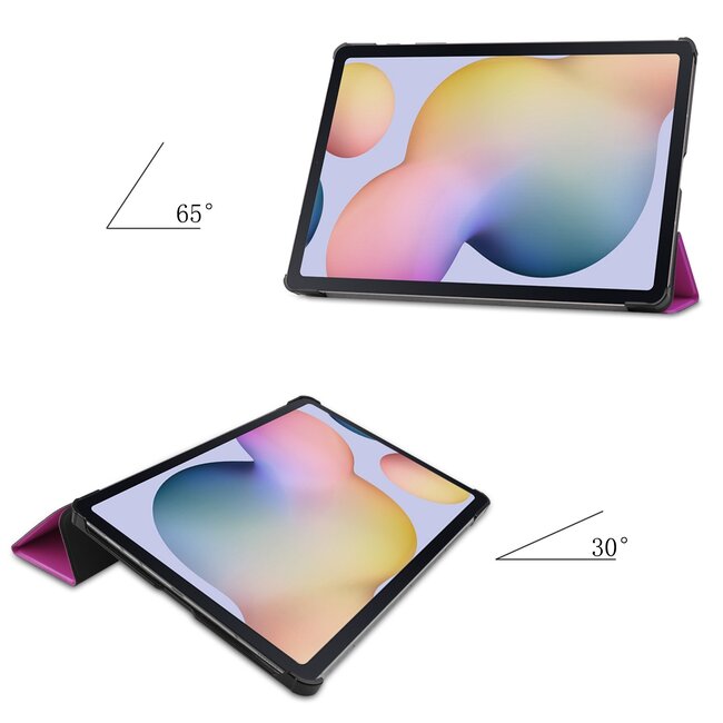 Case2go - Hoes voor de Samsung Galaxy Tab S7 Plus - 12.4 inch - Tablet hoes en Screenprotector - Paars
