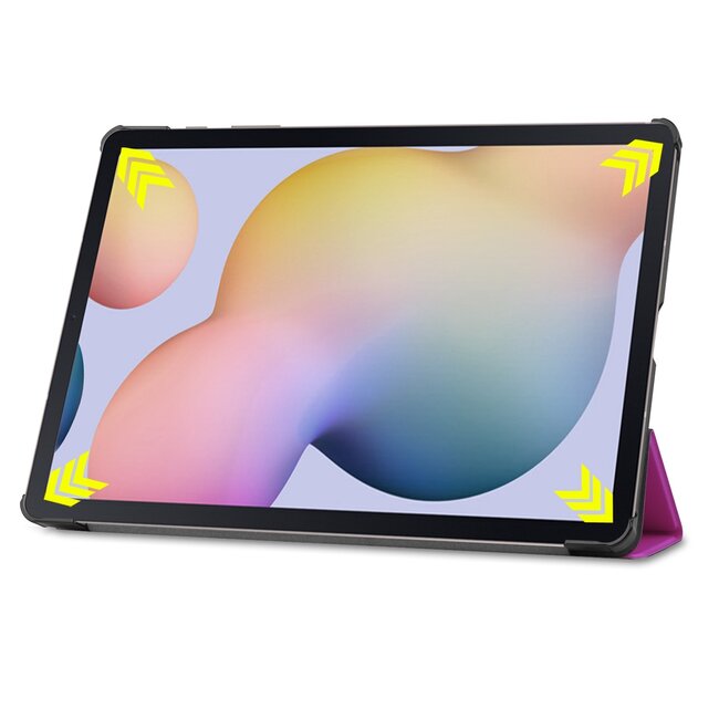 Case2go - Hoes voor de Samsung Galaxy Tab S7 Plus - 12.4 inch - Tablet hoes en Screenprotector - Paars
