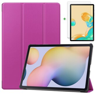 Case2go Samsung Galaxy Tab S7 Plus Hoes en Screenprotector - 12.4 inch - Tablet hoes en Screenprotector  - Paars