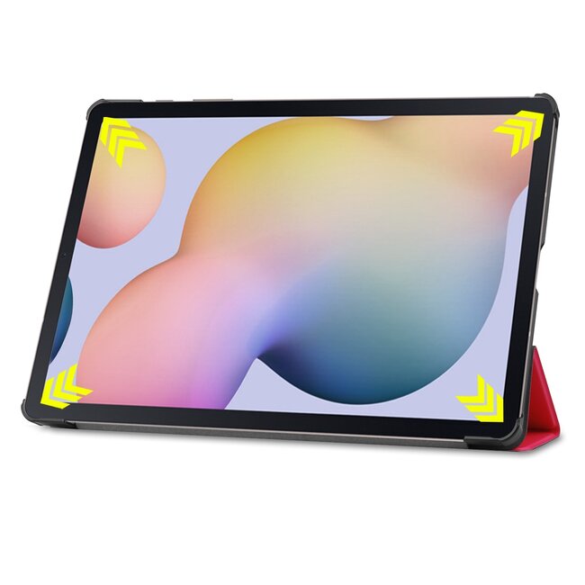 Case2go - Hoes voor de Samsung Galaxy Tab S7 Plus - 12.4 inch - Tablet hoes en Screenprotector - Rood