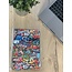 Case2go - Hoes en screenprotector voor de Samsung Galaxy Tab A7 - Tri-fold Book Case en Tempered Glass Cover - 10.4 inch - Graffiti
