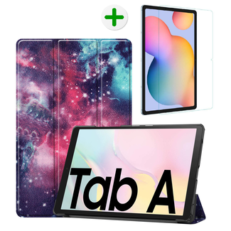 Case2go Samsung Galaxy Tab A7 Hoes en Screenprotector - Tri-fold Book Case en Tempered Glass Cover - 10.4 inch - Galaxy