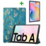 Case2go Samsung Galaxy Tab A7 Hoes en Screenprotector - Tri-fold Book Case en Tempered Glass Cover - 10.4 inch - Witte Bloesem