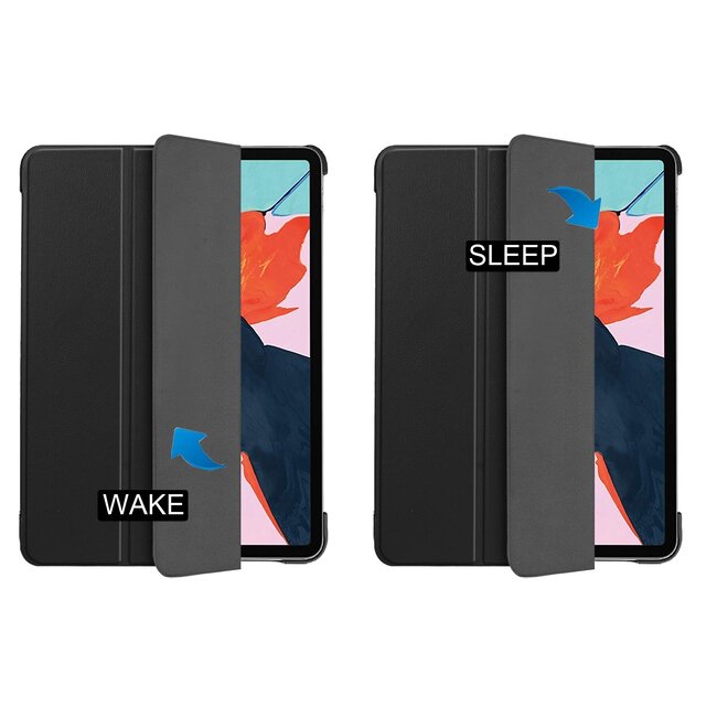 Case2go - Hoes voor de iPad Air 10.9 (2020) - hoes en Screenprotector - Tablet hoes met Auto sleep/wake Functie - Zwart