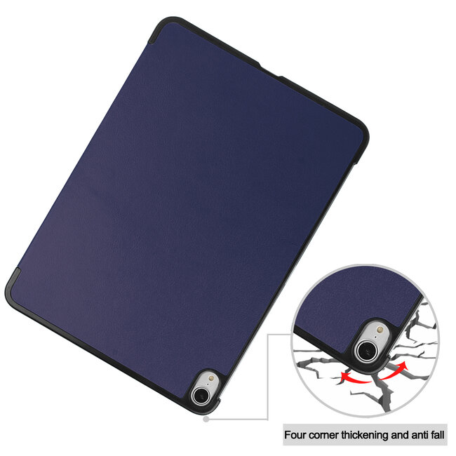 Case2go - Hoes voor de iPad Air 10.9 (2020) - hoes en Screenprotector - Tablet hoes met Auto sleep/wake Functie - Donker Blauw