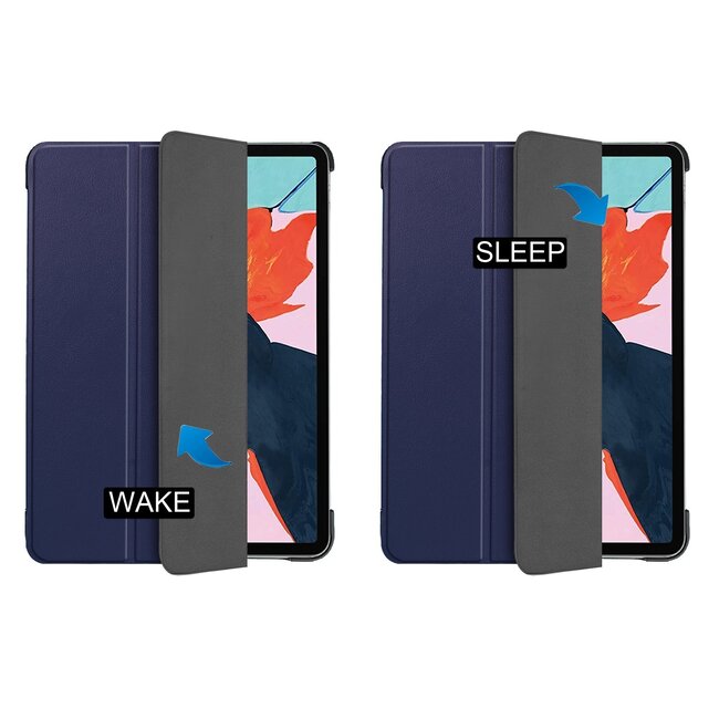Case2go - Hoes voor de iPad Air 10.9 (2020) - hoes en Screenprotector - Tablet hoes met Auto sleep/wake Functie - Donker Blauw