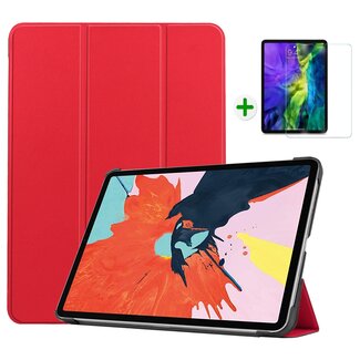 Case2go iPad Air 2020 hoes - 10.9 inch - hoes en Screenprotector - Tablet hoes met Auto sleep/wake Functie - Rood