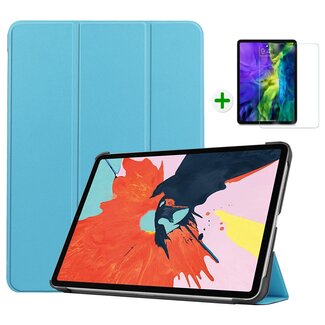 Case2go iPad Air 2020 hoes - 10.9 inch - hoes en Screenprotector - Tablet hoes met Auto sleep/wake Functie - Licht Blauw