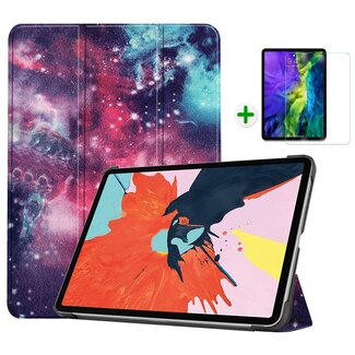 Case2go iPad Air 2020 hoes - 10.9 inch - hoes en Screenprotector - Tablet hoes met Auto sleep/wake Functie - Galaxy