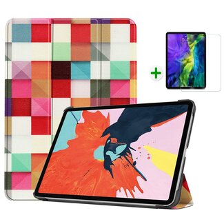 Case2go iPad Air 2020 hoes - 10.9 inch - hoes en Screenprotector - Tablet hoes met Auto sleep/wake Functie - Blocks