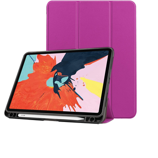 Case2go iPad Hoes voor Apple iPad Air 2020 Hoes Cover - 10.9 inch - Tri-Fold Book Case - Apple Pencil Houder - Paars