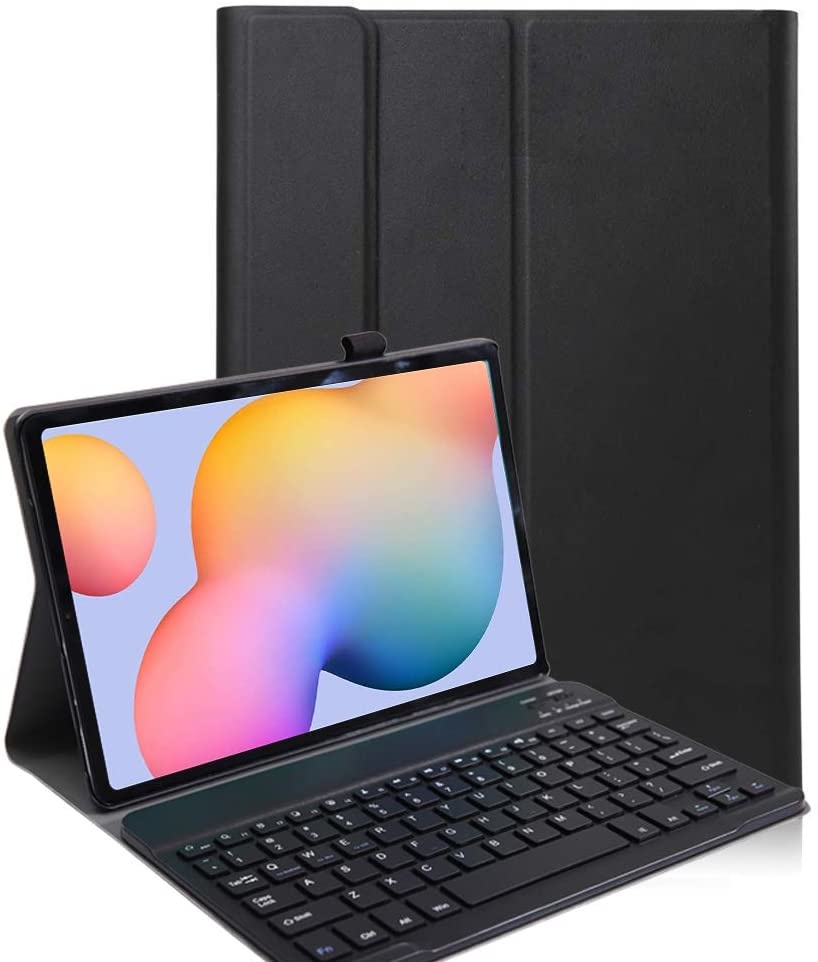 Samsung Galaxy Tab S7 Plus Case - Bluetooth toetsenbord hoes - QWERTY layout - Magneetsluiting - Sleep/Wake-up functie - Zwart afbeelding