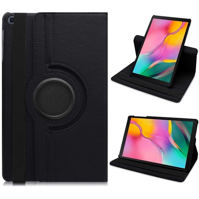 Case2go - Hoes voor de Samsung Galaxy Tab A 10.1 (2019) - 360 Graden Draaibare Book Case - Zwart