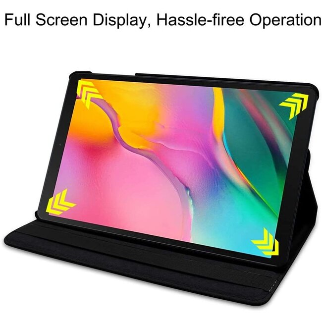Case2go - Hoes voor de Samsung Galaxy Tab A 10.1 (2019) - 360 Graden Draaibare Book Case - Zwart
