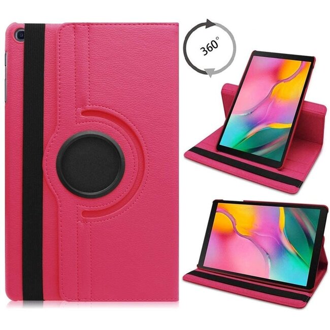 Case2go - Hoes voor de Samsung Galaxy Tab A 10.1 (2019) - 360 Graden Draaibare Book Case - Magenta