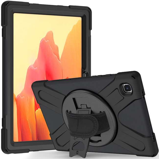 Case2go - Hoes voor Samsung Galaxy Tab A7 (2020) - 10.4 inch - Hand Strap Armor Case - Zwart