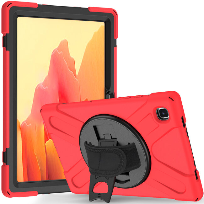 Case2go - Hoes voor Samsung Galaxy Tab A7 (2020) - 10.4 inch - Hand Strap Armor Case - Rood