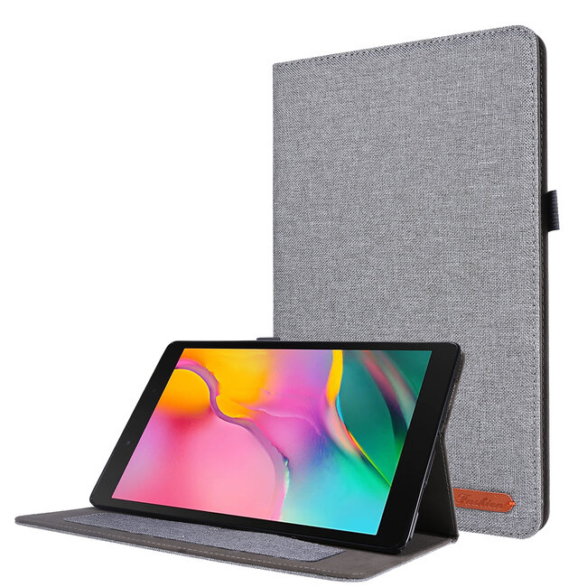 Case2go - Hoes voor Samsung Galaxy tab A7 (2020) - 10.4 inch - Book Case met Soft TPU houder - Grijs