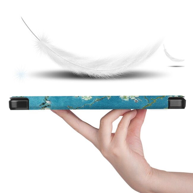 Samsung Galaxy Tab A7 (2020) Hoes - Book Case met TPU cover - Witte Bloesem