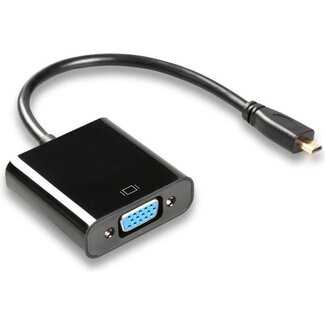 Case2go Micro HDMI naar VGA Adapter Kabel - 25 cm - 1080p Full HD - Zwart