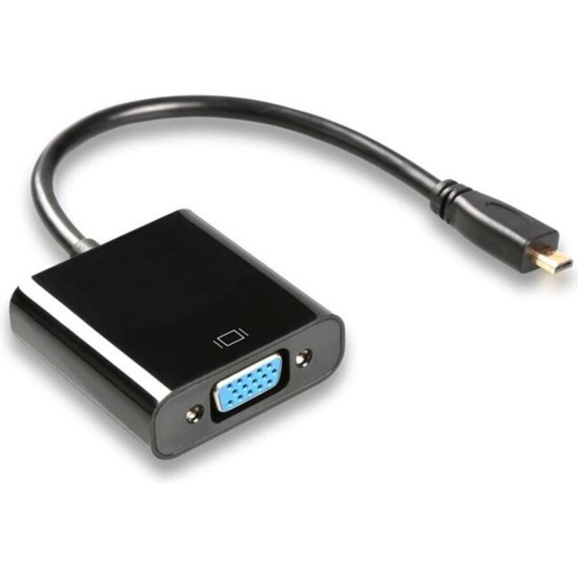 Micro HDMI naar VGA Adapter Kabel - 25 cm - 1080p Full HD - Zwart