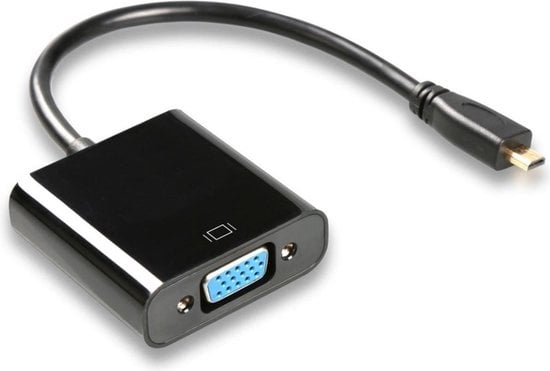 Micro HDMI naar VGA Adapter Kabel - 25 cm - 1080p Full HD - Zwart afbeelding