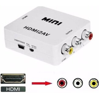 Case2go HDMI naar AV Adapter - 1080p Full HD - Wit