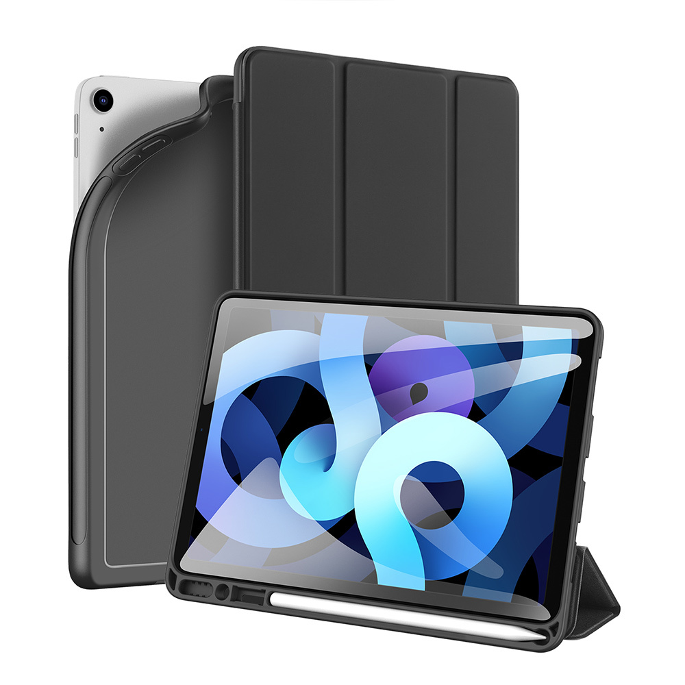 Dux Ducis - iPad Air 4 10.9 hoes - Osom Tri-Fold Book Case met Pencil houder - Zwart afbeelding