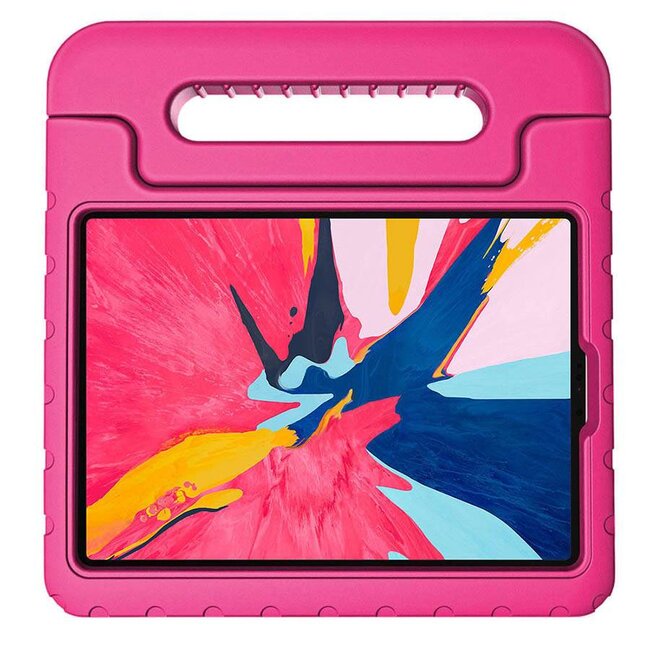 Case2go - Kinderhoes voor de Apple iPad Air 10.9 (2020) - iPad Air 4 - Schokbestendige case met handvat - Magenta