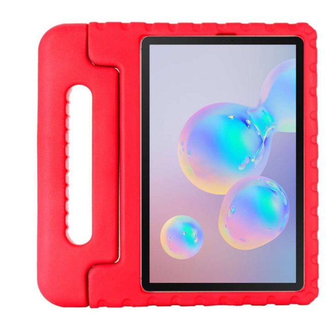Case2go - Kinderhoes voor de Samsung Galaxy Tab S6 Lite - Schokbestendige case met handvat - Rood