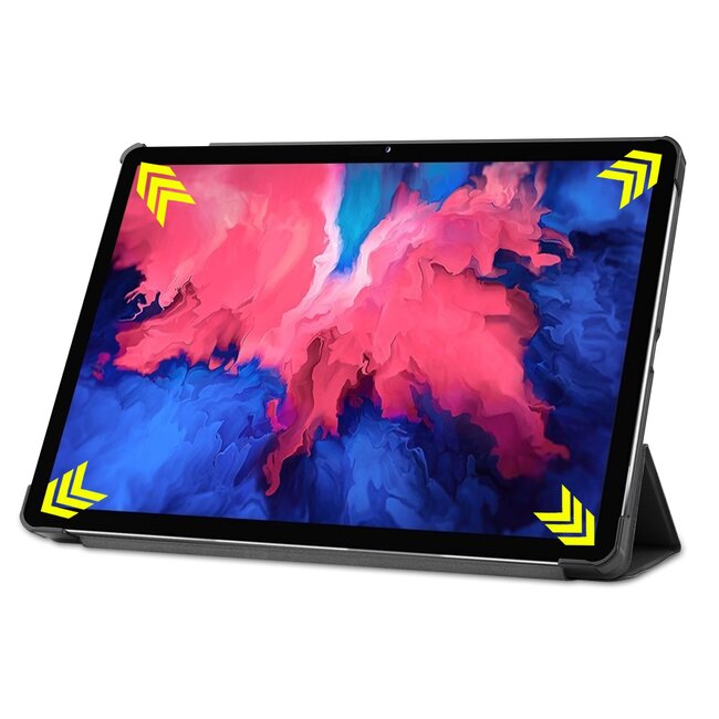Case2go - Hoes voor de Lenovo Tab P11 - 11 Inch - Tri-Fold Book Case - Auto Sleep/Wake Functie - Zwart