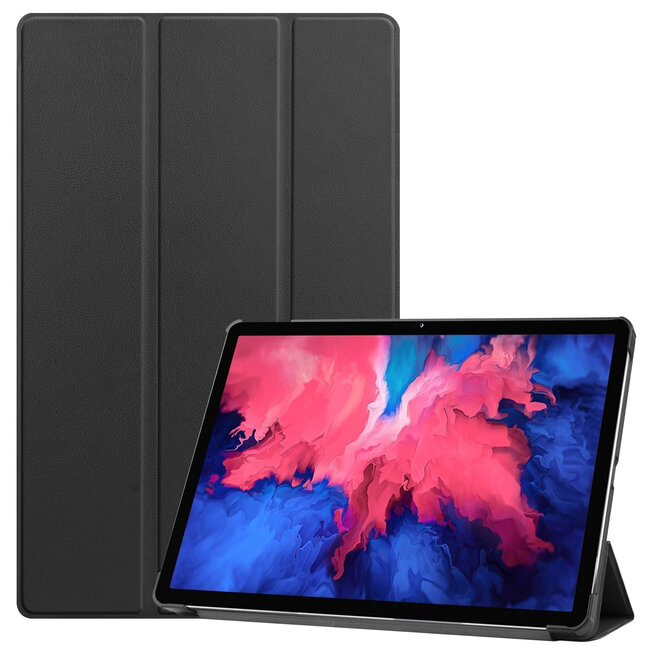 Case2go - Hoes voor de Lenovo Tab P11 - 11 Inch - Tri-Fold Book Case - Auto Sleep/Wake Functie - Zwart