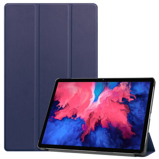 Case2go Lenovo Tab P11 Hoes - 11 Inch - Tri-Fold Book Case - Auto Sleep/Wake Functie - Donker Blauw