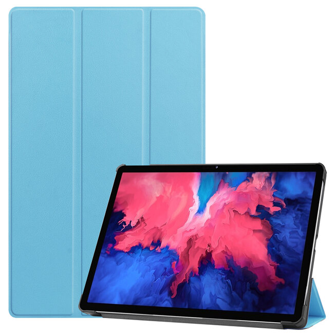 Case2go - Hoes voor de Lenovo Tab P11 - 11 Inch - Tri-Fold Book Case - Auto Sleep/Wake Functie - Licht Blauw