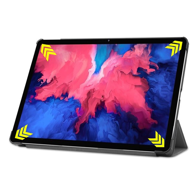 Case2go - Hoes voor de Lenovo Tab P11 - 11 Inch - Tri-Fold Book Case - Auto Sleep/Wake Functie - Grijs