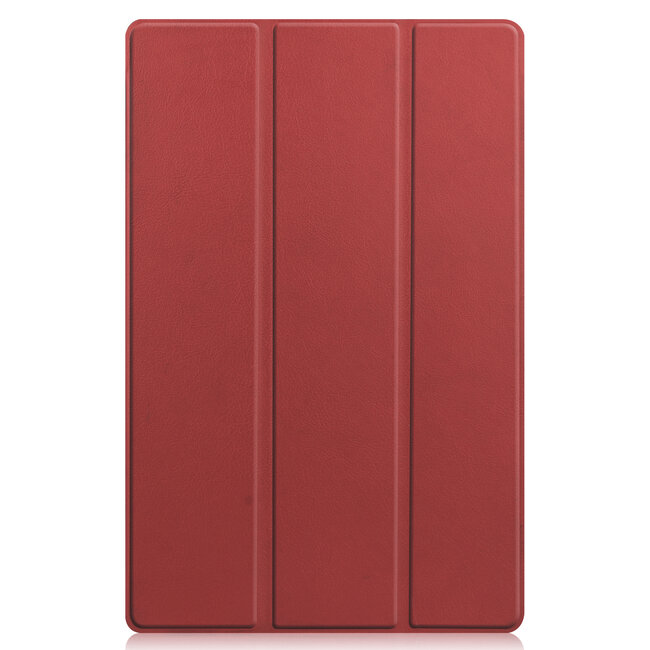 Case2go - Hoes voor de Lenovo Tab P11 - 11 Inch - Tri-Fold Book Case - Auto Sleep/Wake Functie - Donker Rood