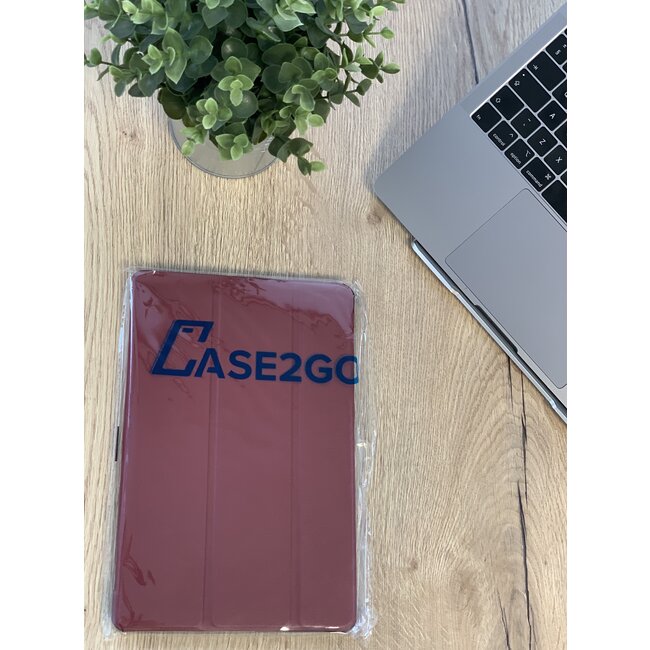 Case2go - Hoes voor de Lenovo Tab P11 - 11 Inch - Tri-Fold Book Case - Auto Sleep/Wake Functie - Donker Rood