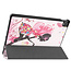 Case2go - Hoes voor de Lenovo Tab P11 - 11 Inch - Tri-Fold Book Case - Auto Sleep/Wake Functie - Flower Fee