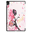 Case2go - Hoes voor de Lenovo Tab P11 - 11 Inch - Tri-Fold Book Case - Auto Sleep/Wake Functie - Flower Fee