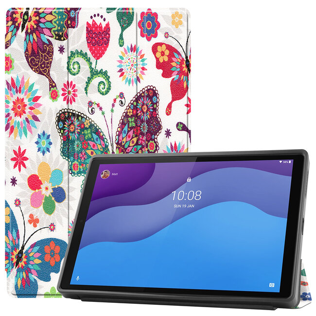 Lenovo Tab M10 Hoes - 10.1 inch - TB-X306f - Book Case met TPU cover - Vlinders