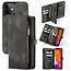 CaseMe - iPhone 12 Mini hoesje - 2 in 1 Wallet Book Case - Zwart