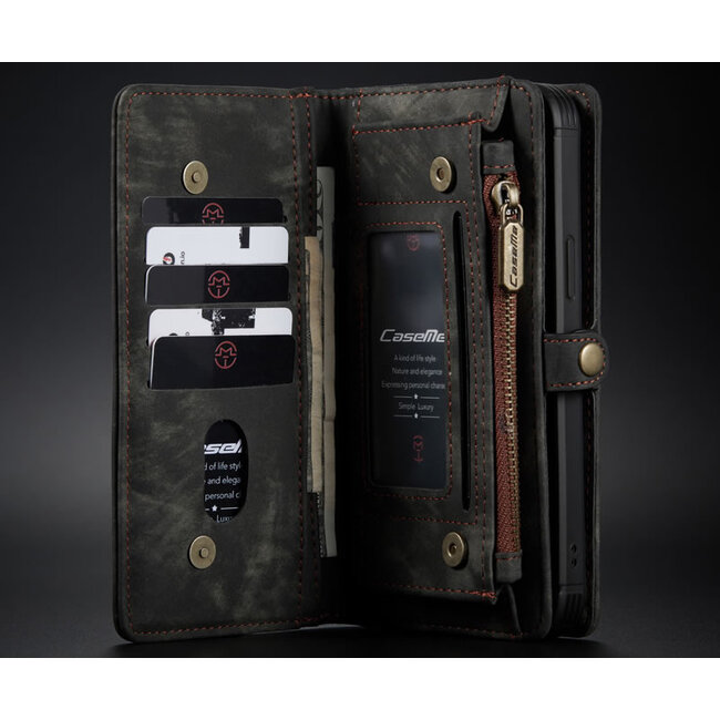 CaseMe - iPhone 12 / 12 Pro hoesje - 2 in 1 Wallet Book Case - Zwart
