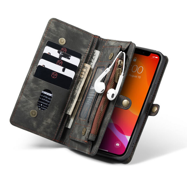 CaseMe - iPhone 12 Pro Max hoesje - 2 in 1 Wallet Book Case - Zwart