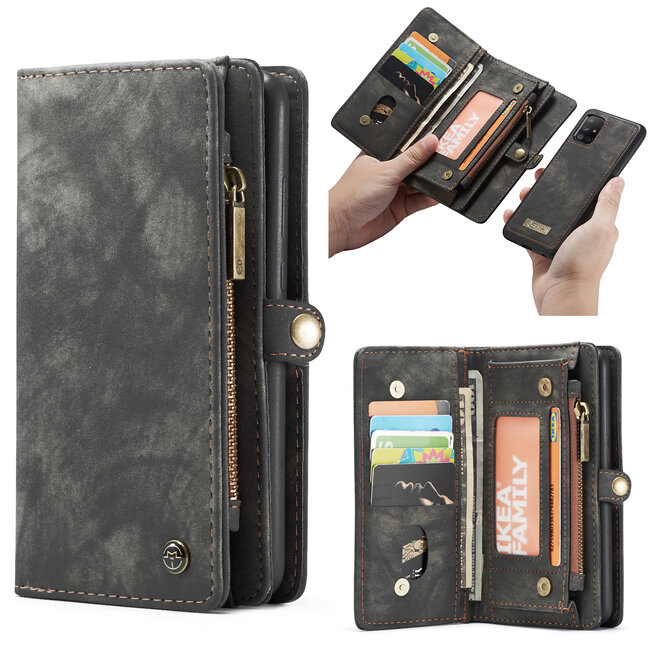 CaseMe - Samsung Galaxy A51 hoesje - 2 in 1 Wallet Book Case - Zwart