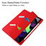 Case2go - Hoes voor de iPad Air 10.9 (2020) - Transparante Case - Tri-fold Back Cover - Rood