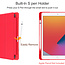 Case2go - Hoes voor de iPad 10.2 (2019 / 2020 / 2021) - Transparante Case - Tri-fold Back Cover - Rood