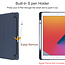 Case2go - Hoes voor de iPad 10.2 (2019 / 2020 / 2021) - Transparante Case - Tri-fold Back Cover - Blauw