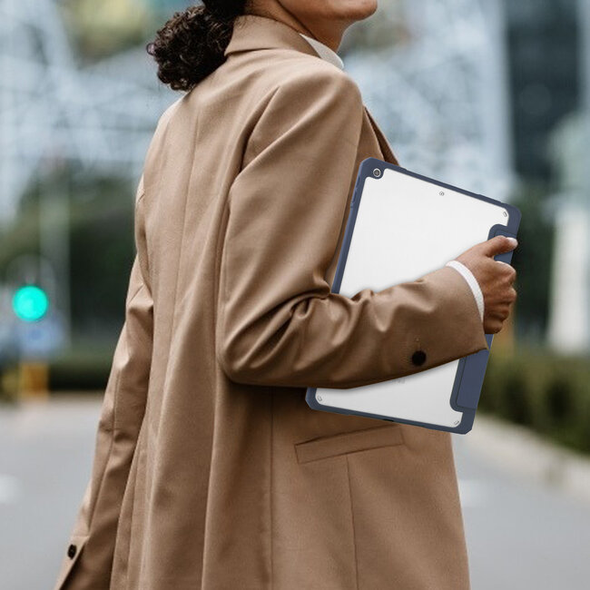 Case2go - Hoes voor de iPad 10.2 (2019 / 2020 / 2021) - Transparante Case - Tri-fold Back Cover - Blauw